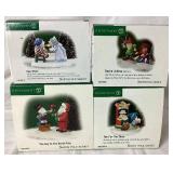 North Pole Series Dept 56 Character Figurines & Accessories - 12 boxes with Two Candy Cane Fences & Peppermint Sidewalk