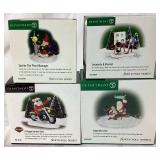 North Pole Series Dept 56 Character Figurines & Accessories - 12 boxes with Two Candy Cane Fences & Peppermint Sidewalk