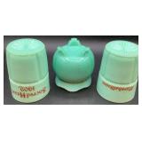 Antique Tarentum Pomono Green Uranium Custard Glass Souvenir Editions - 9 Pieces