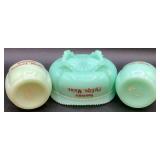 Antique Tarentum Pomono Green Uranium Custard Glass Souvenir Editions - 9 Pieces