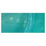 Antique Tartentum Painted Glass Master Berry Bowl Pomono Green Uranium Custard Glass