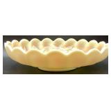 Antique Northwood Custard Glass Peacock & Urn Master Ice Cream Bowl and 3 Individual Ice Cream Bowls