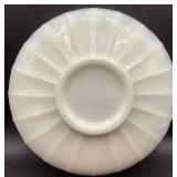 Antique Northwood Custard Glass Peacock & Urn Master Ice Cream Bowl and 3 Individual Ice Cream Bowls