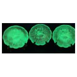 Antique Northwood Custard Glass Peacock & Urn Master Ice Cream Bowl and 3 Individual Ice Cream Bowls