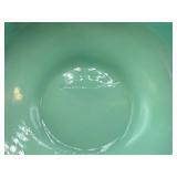 Antique Tartentum Painted Glass Sauces Bowls Pomono Green Uranium Custard Glass - Set of 6