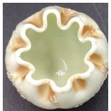 Antique Northwood Grape Custard Uranium Glass Tumbler, Fine Cut Roses Rose Bowl and Northwood Grape Gothic Arches Goblet