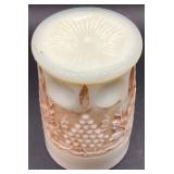 Antique Northwood Grape Custard Uranium Glass Tumbler, Fine Cut Roses Rose Bowl and Northwood Grape Gothic Arches Goblet