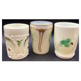 Antique Custard Uranium Glass Tumblers from Various Manufacturers - 6 total