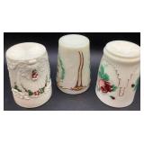 Antique Custard Uranium Glass Tumblers from Various Manufacturers - 6 total