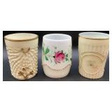 Antique Custard Uranium Glass Tumblers from Various Manufacturers - 6 total