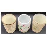 Antique Custard Uranium Glass Tumblers from Various Manufacturers - 6 total