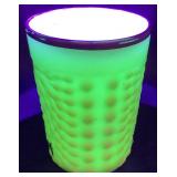 Antique Custard Uranium Glass Tumblers from Various Manufacturers - 6 total