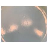 Antique Heisey Hand Painted Ring Band Custard Uranium Glass Butter Dish, Spooner and Tumbler