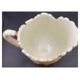 Antique Northwood Lous XV Custard Uranium Glass Pitcher 7.5" and 3 Tumblers 4"