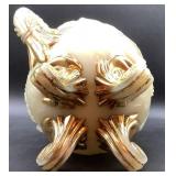 Antique Northwood Lous XV Custard Uranium Glass Pitcher 7.5" and 3 Tumblers 4"