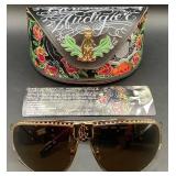 Christian Audigier Vintage Sunglasses and Case CAS401  72-8-125 