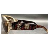 Christian Audigier Vintage Sunglasses and Case CAS401  72-8-125 