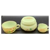 Antique Custard Uranium Glass Souvenir Collection Lot 2  - 11 Assorted Pieces