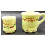 Antique Custard Uranium Glass Souvenir Collection Lot 2  - 11 Assorted Pieces