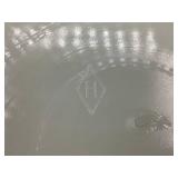 Antique Heisey Hand Painted Custard Uranium Glass Master Berry Bowl and 5 Sauce Bowls