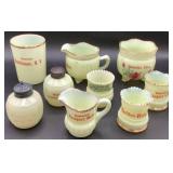 Antique Custard Uranium Glass Souvenir Collection - 9 Pieces