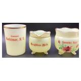 Antique Custard Uranium Glass Souvenir Collection - 9 Pieces