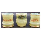 Antique Custard Uranium Glass Souvenir Collection - 9 Pieces