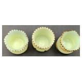 Antique Custard Uranium Glass Souvenir Collection - 9 Pieces