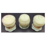 Antique Custard Uranium Glass Souvenir Collection - 9 Pieces