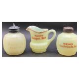 Antique Custard Uranium Glass Souvenir Collection - 9 Pieces