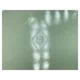 Antique Heisey Hand Painted Roses Custard Uranium Glass Ring Band Creamer, Celery Vase and Sugar with Lid