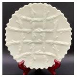 Antique Custard Uranium Glass Northwood Wright Twig 7" Plate, 4" Tumbler, Salt & Pepper Set and 4.25" H Cordial Glass