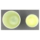 Antique Custard Uranium Glass Northwood Wright Twig 7" Plate, 4" Tumbler, Salt & Pepper Set and 4.25" H Cordial Glass