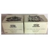 Retired Dept 56 New England Village Series Weston Train Station, Brick Town Hall and Arlington Falls Church