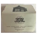 New England Village Series Retired Dept 56 Livery Stable & Boot Shop, Apothecary Shop and Nathaniel Bingham Fabrics & Post Office