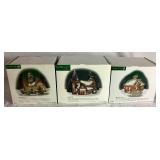 New England Vilage Series Dept 56 Laurel Hill Church, Whitehill Roud Barn and Harper