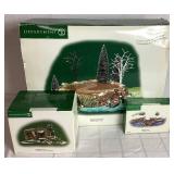 Dept 56 - Village Accessories - Sounds of the Northwoods, Wooden Rowboats, The Woodshed & Chopping Block
