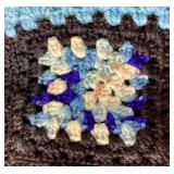 Vintage Crocheted Blanket in Beautiful Blues 50" x 60"