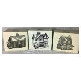 Retired Dept 56 New England Village Series Van Tassel Manor, Shingle Creek House and Thomas T. Julian House