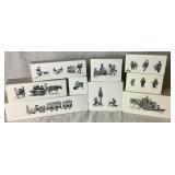Heritage Village Dept 56 Village Accessories - Includes Town People and Activities - 9 boxes