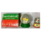 Miscellaneous SantaBear Collection - Outoor Flag Cookie Mold, 2 Decorative Water Globes, Button Covers, 1996 Throw Blanket, Santa Bear Sweatshirts (2 L and 3 XL), and Small Photo Album