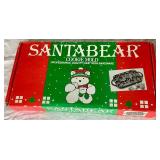 Miscellaneous SantaBear Collection - Outoor Flag Cookie Mold, 2 Decorative Water Globes, Button Covers, 1996 Throw Blanket, Santa Bear Sweatshirts (2 L and 3 XL), and Small Photo Album
