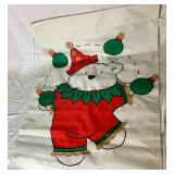 Miscellaneous SantaBear Collection - Outoor Flag Cookie Mold, 2 Decorative Water Globes, Button Covers, 1996 Throw Blanket, Santa Bear Sweatshirts (2 L and 3 XL), and Small Photo Album