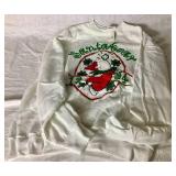 Miscellaneous SantaBear Collection - Outoor Flag Cookie Mold, 2 Decorative Water Globes, Button Covers, 1996 Throw Blanket, Santa Bear Sweatshirts (2 L and 3 XL), and Small Photo Album