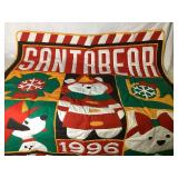 Miscellaneous SantaBear Collection - Outoor Flag Cookie Mold, 2 Decorative Water Globes, Button Covers, 1996 Throw Blanket, Santa Bear Sweatshirts (2 L and 3 XL), and Small Photo Album