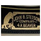 Smoke Grey Top Rail Style WF2527 Stetson 4X Beaver Fur Felt Cowboy Hat Size 7 1/4 - 58 with Rope Band and Feather Accent (Comes with Original Box)
