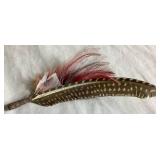 Smoke Grey Top Rail Style WF2527 Stetson 4X Beaver Fur Felt Cowboy Hat Size 7 1/4 - 58 with Rope Band and Feather Accent (Comes with Original Box)