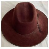 Vintage Western Hat Collection - Sonni San Francisco Woven Hat (No Size Marked), Fox Western Hat Co. Size 7, Red 100% Wool Felt Hat ( No Size Marked)