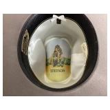 Smoke Grey Top Rail Style WF2527 Stetson 4X Beaver Fur Felt Cowboy Hat Size 7 1/4 - 58 with Rope Band and Feather Accent (Comes with Original Box)