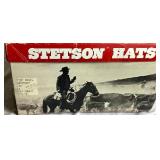 Smoke Grey Top Rail Style WF2527 Stetson 4X Beaver Fur Felt Cowboy Hat Size 7 1/4 - 58 with Rope Band and Feather Accent (Comes with Original Box)